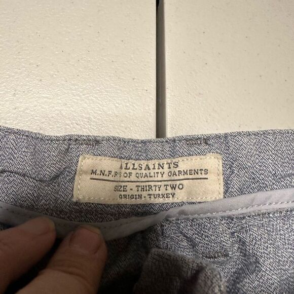 All saints button fly blue blend shorts 32 - Picture 2 of 8